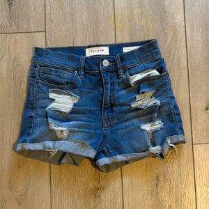 PacSun Dark Blue Ripped Jean Shorts